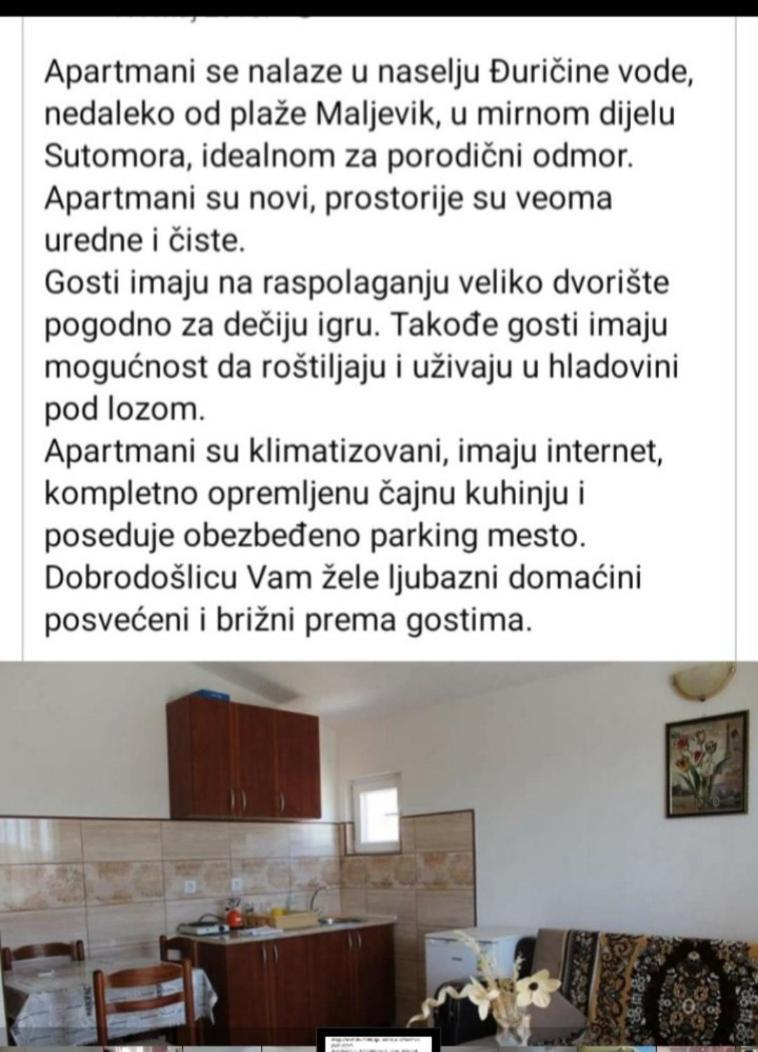Apartmani Joca Сутоморе Екстер'єр фото